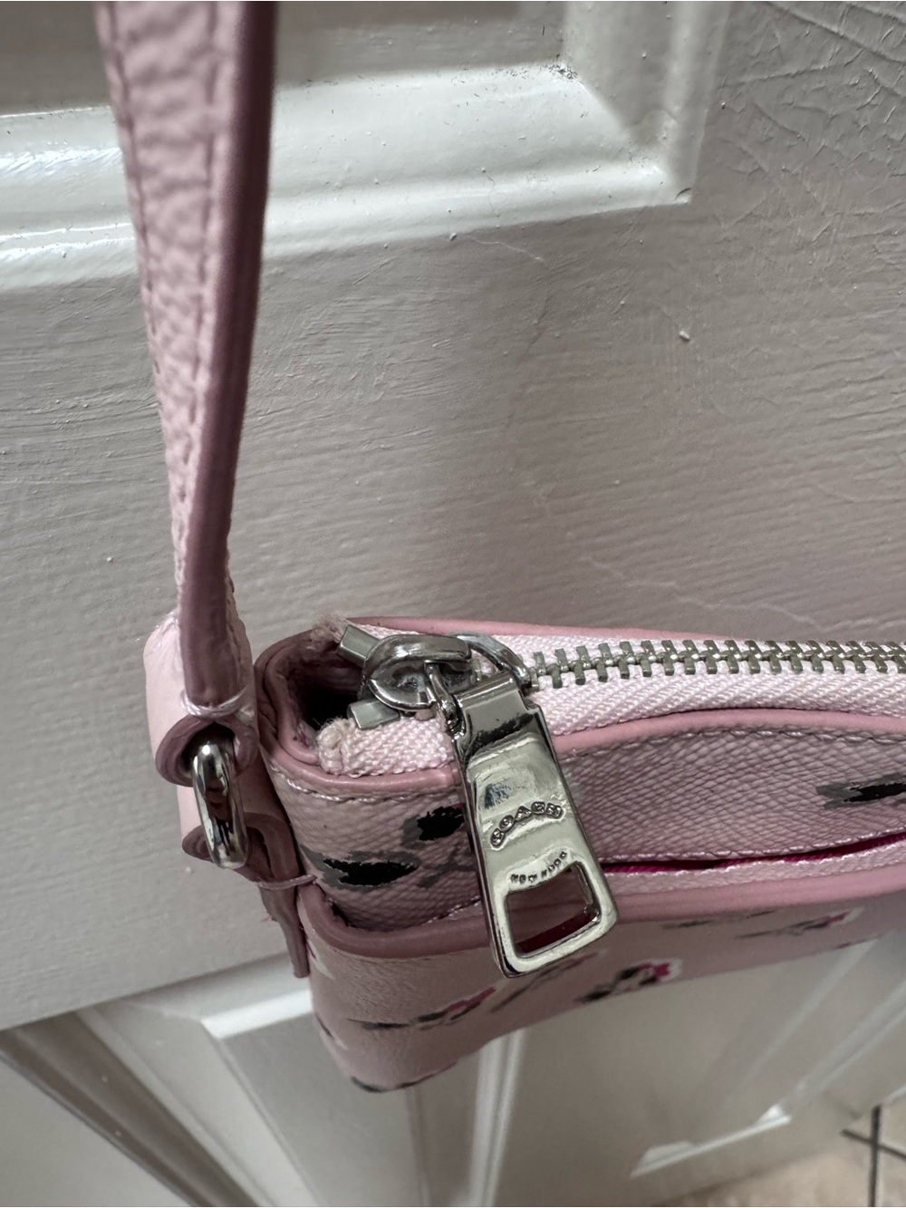 Coach Floral Print Crossgrain Leather Journal Crossbody Bag, Pink - Picture 8 of 11
